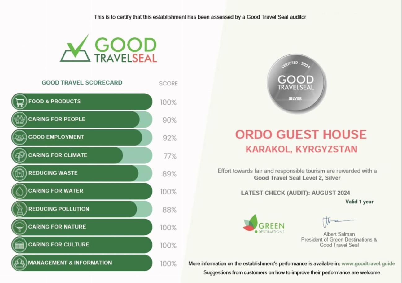 Ordo Hotel Каракол Экстерьер фото